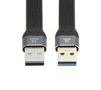 Chenyang - Cavo dati USB 3.0 corto, cavo di prolunga USB 3.1 3.0 da tipo A maschio a maschio piatto e sottile FPC da 13 cm 10 Gbps per laptop e desktop
