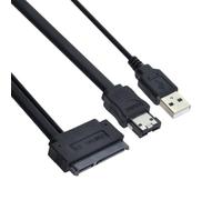 chenyang Cavo di estensione per trasferimento dati eSATA a SATA a 22 pin con supporto di alimentazione USB 2.0, alimentazione a 5 V per unità disco rigido da 2,5", 50 cm