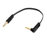 chenyang Cavo di prolunga per cuffie/audio, 4 poli, 3,5 mm, da maschio a maschio, cavo piatto di prolunga con angolo di 90 gradi, con funzione microfono