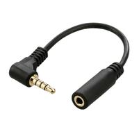 chenyang Cavo di prolunga per cuffie/audio, 4 poli 3,5 mm maschio a 3,5 mm femmina audio stereo per cuffie Cavo di prolunga angolato a 90 gradi 10 cm