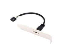 chenyang Cavo di prolunga USB 2.0 per pannello frontale, 9/10 pin maschio a USB C femmina, per chassis posteriore, 17 cm, con staffa PCI-E da 12 cm