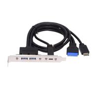 chenyang Cavo di prolunga USB 3.0 da 19/20 pin e tipo E a 2 porte USB 3.0 e USB C femmina per chassis con staffa slot PCI-E da 12 cm