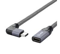 chenyang Cavo di prolunga USB C 3.1 Gen 2 tipo C maschio a femmina, ricarica rapida, trasferimento dati angolato a 90 gradi, in nylon intrecciato, 0,2 m