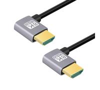 Chenyang Cavo HDMI 2.1, connettore HDMI maschio a maschio doppiamente angolato a 90 gradi verso sinistra 8K@60Hz 4K@120Hz 48Gbps cavo placcato oro ultraveloce da 0,5M per TV, monitor, computer