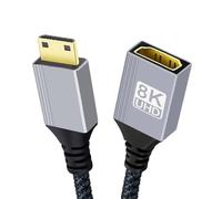 chenyang Cavo HDMI 2.1 da 8 K a 60 Hz, 4 K a 120 Hz, 48 Gbps, cavo intrecciato placcato oro ultra veloce, 17 cm, per TV, monitor, computer