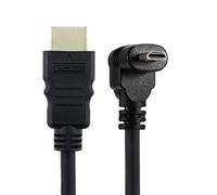 chenyang Cavo HDTV da HDMI maschio a micro HDMI maschio, ad angolo di 90 gradi, 50 cm, per telefoni cellulari e tablet
