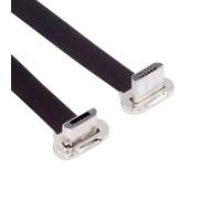 chenyang Cavo micro USB corto piatto, USB 2.0 Micro USB 5 poli, doppio angolo di 90 gradi, 5 V/2 A, cavo di prolunga dati di ricarica rapida 0,52 piedi
