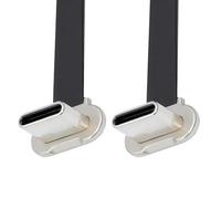 chenyang Cavo piatto corto USB C, cavo di estensione dati USB 2.0 tipo C doppio angolato a 90 gradi PD 65 W per ricarica rapida, 5,91 pollici/15 cm