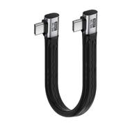 chenyang Cavo piatto corto USB C da 5,12 pollici con due connettori ad angolo di 90°, supporta PD 240W/80Gbit/s/16K@30Hz Video/OTG compatibile con Thunderbolt 3/4