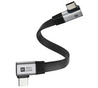 chenyang Cavo piatto corto USB C da 7,87 pollici, supporta PD 240 W/80 Gbps/16 K a 30 Hz video/OTG compatibile con Thunderbolt3/4 Dual ad angolo retto di 90 gradi