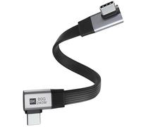 chenyang Cavo piatto corto USB C da 7,87 pollici, supporta PD 240 W/80 Gbps/16 K a 30 Hz video/OTG, compatibile con Thunderbolt3/4, da basso angolo a 90 gradi ad angolo retto