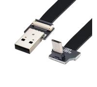 chenyang Cavo piatto micro USB 2.0 maschio a micro USB maschio ad angolo di 90 gradi, cavo di prolunga flessibile, 0,5 m