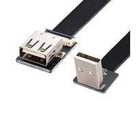 chenyang Cavo piatto USB 2.0 da maschio a femmina, con angolo di 90 gradi, per trasferimento dati e ricarica, cavo di prolunga flessibile da 2 m