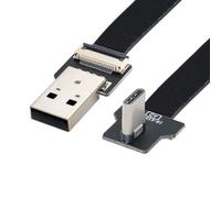 chenyang Cavo piatto USB C da USB 2.0 maschio a USB C maschio ad angolo retto di 90 gradi, cavo di prolunga flessibile, 1 m