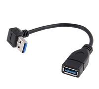 ChenYang - Cavo di prolunga USB 3.0 maschio-femmina ad angolo retto di 90 gradi, lunghezza: 30 cm, colore: bianco