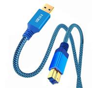 chenyang Cavo scanner stampante USB 3.0 Cavo dati prolunga USB 3.0 a USB 3.0 tipo B 5 Gbps Nylon intrecciato blu 0,3M