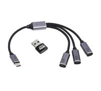 chenyang Cavo splitter USB 2.0 3 in 1, cavo USB C 1 a 3 HUB supporta alimentazione/dati/telefono compatibile OTG, tablet, laptop 0,85 piedi/26 cm