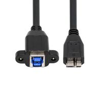 chenyang Cavo USB 3.0 tipo B da 0,98 piedi, cavo di estensione dati USB 3.0 Micro-B a USB-B con fori per montaggio a pannello