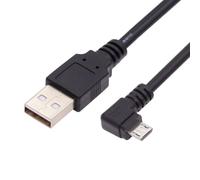 CY Micro USB maschio ad angolo sinistro 90 gradi a USB 2.0 cavo di ricarica dati 1,5 m per telefono cellulare e tablet