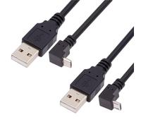 ChenYang, cavo USB a Micro USB, connettore USB 2.0 a connettore Micro USB a 5 poli, per ricarica e trasmissione dati, cavo di prolunga angolato 90 gradi verso l'alto/basso, 4,92 piedi/1,5 m