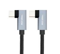chenyang Cavo USB C a C da 1 m, USB C 4K a 60 Hz, trasferimento dati 10 Gbit/s, ricarica rapida PD 65 W, doppio cavo intrecciato piegato a 90 gradi