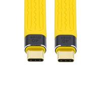 chenyang Cavo USB C a USB C, USB4 tipo C maschio a maschio da 40 Gbps, 100 W, 8 K, piatto, sottile, FPC, cavo dati per laptop e telefono, 13 cm, colore giallo