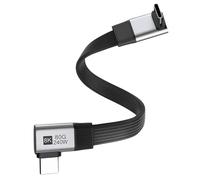 chenyang Cavo USB C corto piatto da 7,87 pollici, supporta PD 240W/80Gbps/16K@30Hz video/OTG compatibile con Thunderbolt 3/4 90 gradi inclinato verso l'alto ad angolo retto