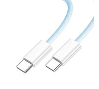 chenyang Cavo USB C in nylon intrecciato, connettore USB C a connettore 480 Mbit/s di trasmissione dati PD 27W/65W cavo di ricarica rapido Blu 1.0M