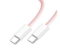 chenyang Cavo USB C intrecciato in nylon USB C maschio a maschio, trasferimento dati 480 Mbps, PD 27 W/65 W, cavo di ricarica rapida, colore rosa, 0,2 m