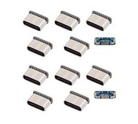 chenyang Confezione da 10 connettori USB C fai da te, micro USB 5 pin su presa USB C, riparazione adattatore di ricambio con pin standard/pin reversibile