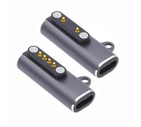 chenyang Confezione da 2 adattatori di ricarica magnetici da USB C a smartwatch da 7,62 mm Pitch a 2 poli/4 poli Smartwatch/cuffie a conduzione ossea