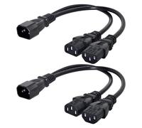 chenyang Confezione da 2 adattatori IEC 320 C14 1 maschio a 2 prese C13 Y splitter di corrente adattatore per monitor/computer/alloggiamento/stampante PDU
