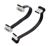 chenyang Confezione da 2 cavi piatti corti USB C da 2,76 pollici, USB 2.0 tipo C Dual 90 gradi, PD 65 W, cavo di prolunga dati per Power Bank