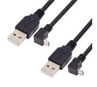 chenyang Confezione da 2 cavi USB a micro USB, USB 2.0 maschio a micro USB 5 pin, 90 gradi verso l'alto/verso il basso, cavo di ricarica e trasferimento dati, 0,65 piedi/0,2 m