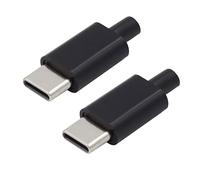 chenyang Confezione da 2 connettori USB C fai da te USB 3.1 tipo C a 24 pin PD100W maschio per riparazione e riparazione con scheda PCB alloggiamento nero