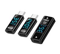 chenyang Confezione da 3 adattatori per display digitale da USB C a USB 3.0/USB C/8 pin PD 35W/36W/140W trasferimento dati ricarica rapida tester tester convertitore adattatore
