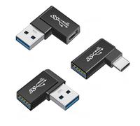 chenyang Confezione da 3 adattatori USB 3.0, da USB A a USB A/USBC ad angolo di 90 gradi, convertitore OTG supporta dispositivi esterni, trasferimento dati e ricarica