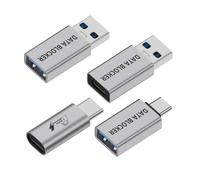 chenyang Confezione da 4 blocchi dati USB PD 10 W/100 W adattatore di ricarica rapida supporta la protezione dei dati, impedisce il furto di dati e la difesa dell'hacking