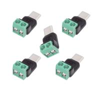 chenyang Confezione da 5 connettori di ricarica USB C a 2 pin, senza saldatura, 5 V 3 A, per power bank, telefono, giocattolo