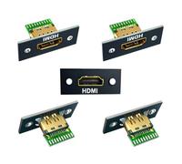 chenyang Confezione da 5 connettori HDMI fai da te, HDMI 2.1 8 K, connettore jack placcato oro a 19 poli, riparazione adattatore per saldatura di ricambio con foro per montaggio a pannello