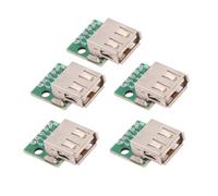 chenyang Confezione da 5 connettori USB 2.0 fai da te, connettore a presa USB 2.0 tipo A, adattatore di saldatura di ricambio per riparazione con flangia