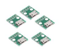 chenyang Confezione da 5 connettori USB 2.0 fai da te, connettore femmina micro USB a 6 pin, adattatore di saldatura di ricambio con flangia