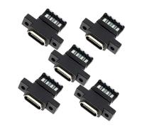 chenyang Confezione da 5 connettori USB C fai da te, USB C 6 Pin PD 65 W carica attacco femmina riparazione adattatore saldatura di ricambio con fori di montaggio SCEW