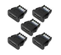 chenyang Confezione da 5 connettori USB C fai da te, USB C 6 Pin PD 65 W ricarica montaggio rettangolo femmina presa porta riparazione adattatore saldatura di ricambio