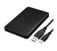 chenyang Custodia per disco rigido esterno HDD SSD SATA da USB C a 2,5" per PC portatile Nero