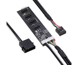chenyang CY 9pin USB header maschio 1 a 2 femmina prolunga splitter cavo adattatore connettore scheda madre USB Hub USB 2.0 (da 1 a 4 cavo+alimentazione)