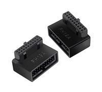 chenyang CY - Adattatore di prolunga USB 3.0, 20 pin maschio a femmina angolato a 90 gradi, 2 pezzi