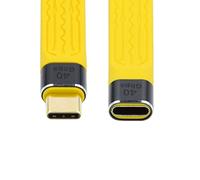 chenyang CY Cavo da USB C a USB C, Cavo di prolunga USB C USB4 Connettore sottile e piatto maschio a femmina 40Gbps con ricarica 100W e 8K@60Hz Compatibile con Thunderbolt3/4 13cm Giallo