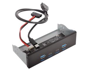 Chenyang HUB da 4 porte con adattatore per scheda madre, pannello frontale da 13,3 cm, alloggiamento CD-ROM, USB 3.0 e USB-C