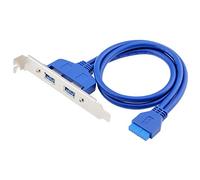 ChenYang Intestazione pannello frontale USB 3.0 19/20 pin 1 maschio a 2 USB 3.0 femmina Cavo di estensione porta pannello posteriore chassis 0,5 m con staffa slot PCI-E da 12 cm